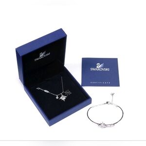 Swarovski North Star Necklace and Bracelet Set – Rhodium Plated – With Box